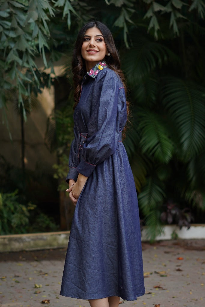 Blue Chambray Shirt dress