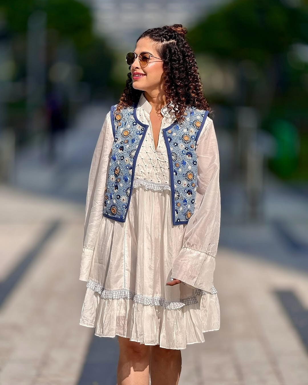 Kamiya Jani in Our Blue Waist Coat