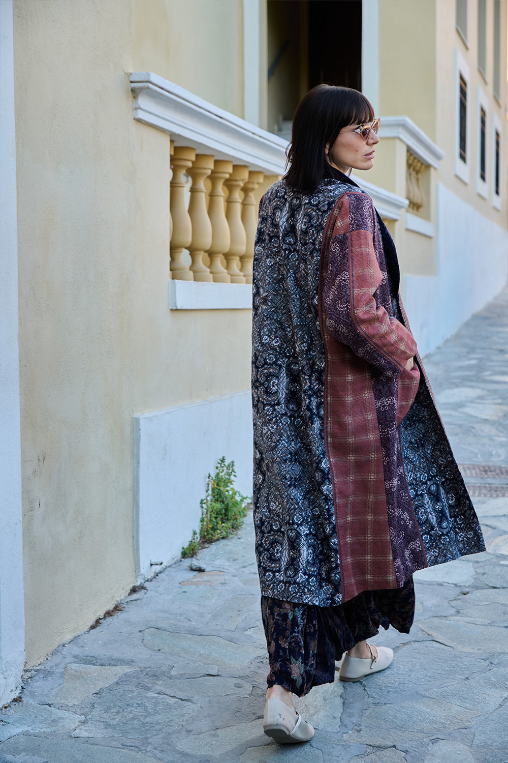 Multi-colour Printed Cross-Stitch Duster