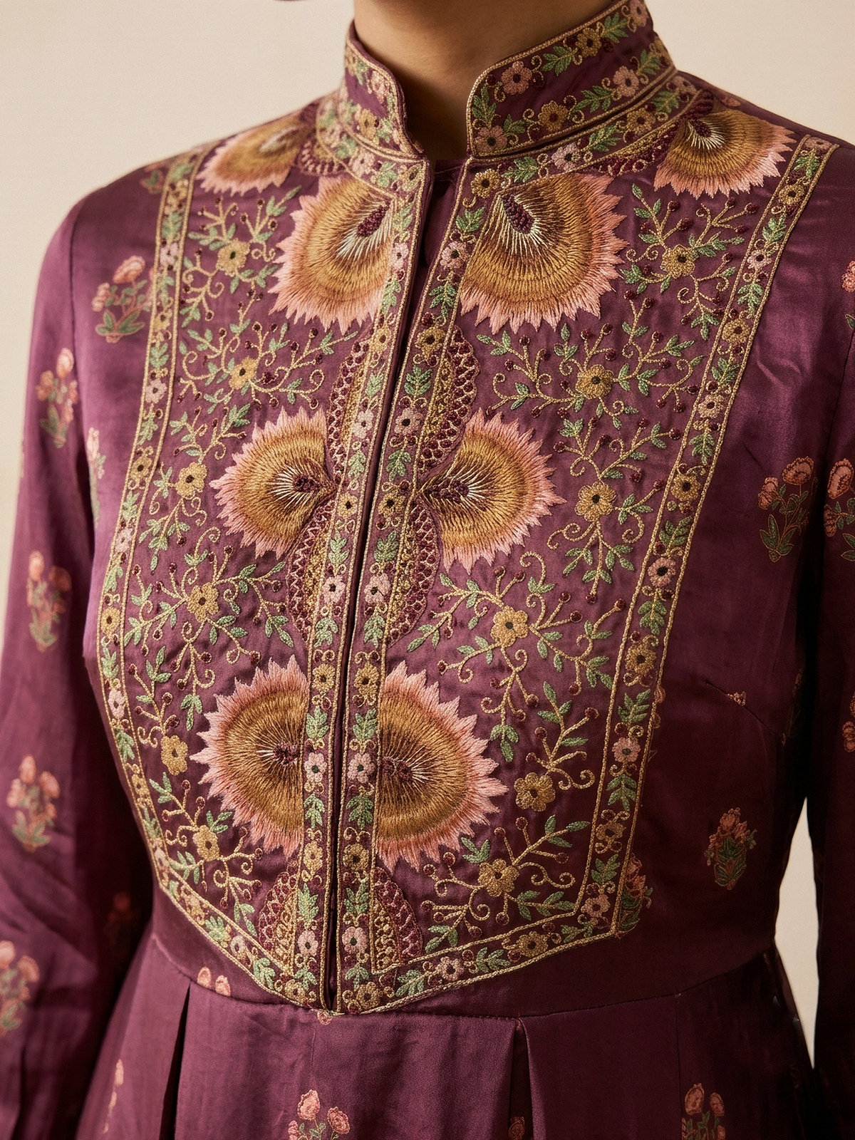Plum Peplum & Multicoloured Kali Skirt