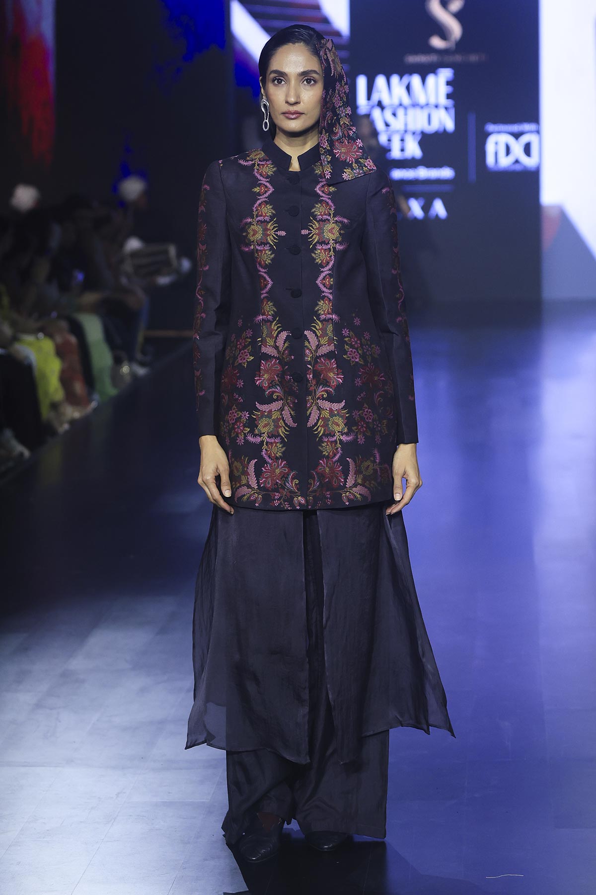 Black silk layered pants