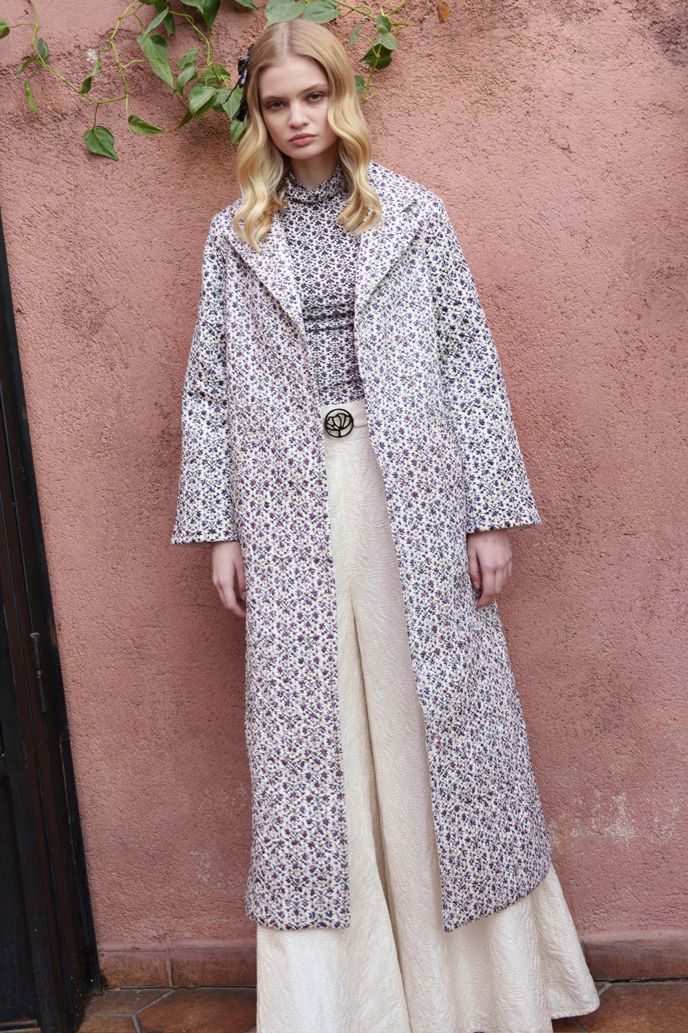 White quilted trench