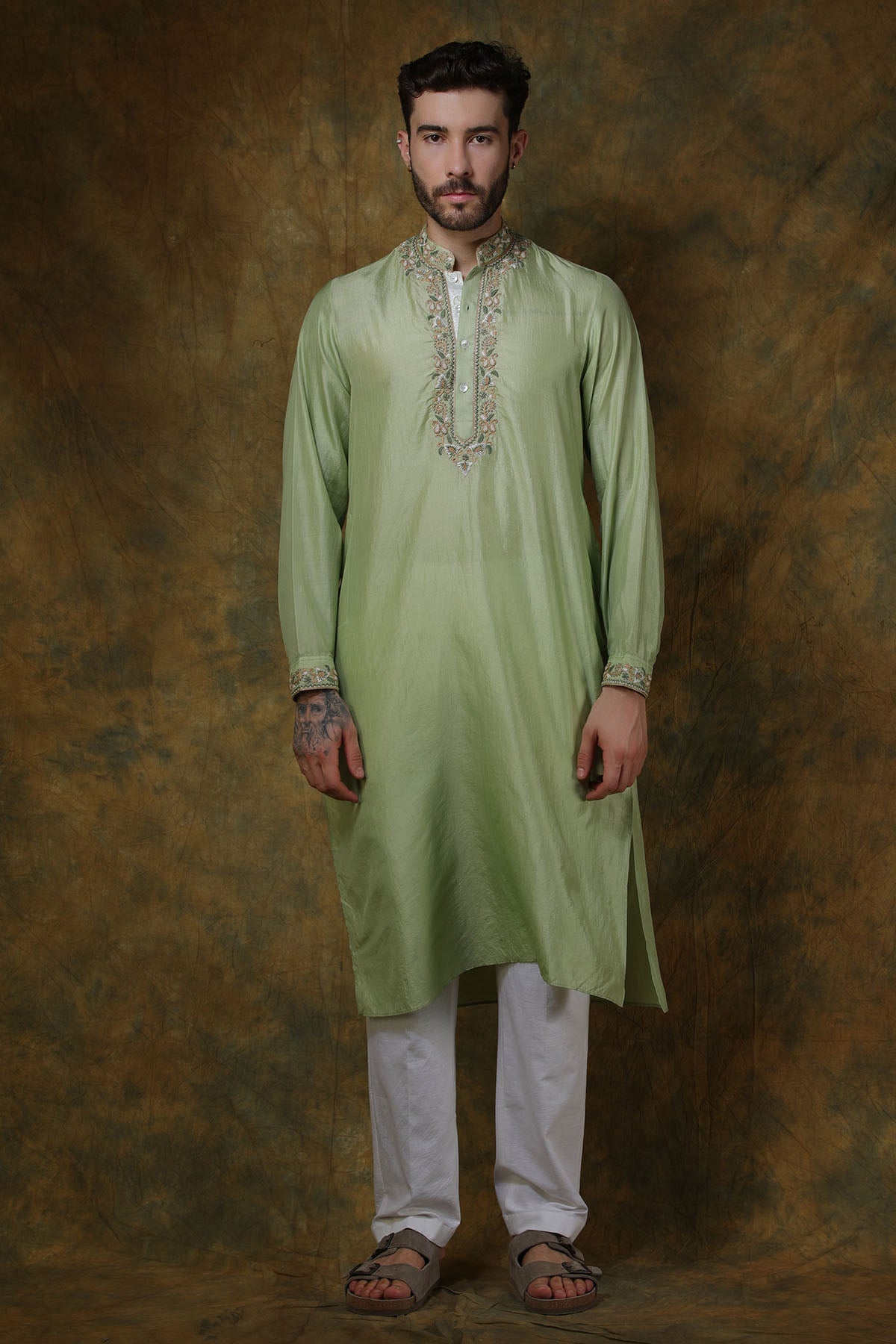 Mint Green Silk Kurta