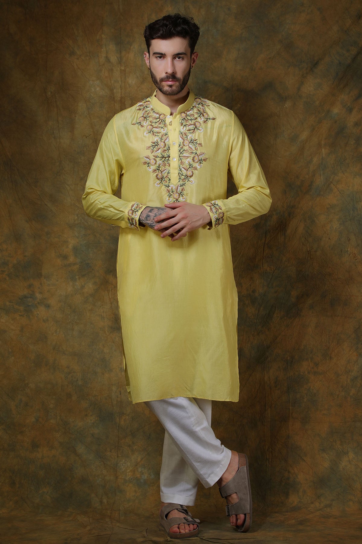 Yellow Silk Kurta