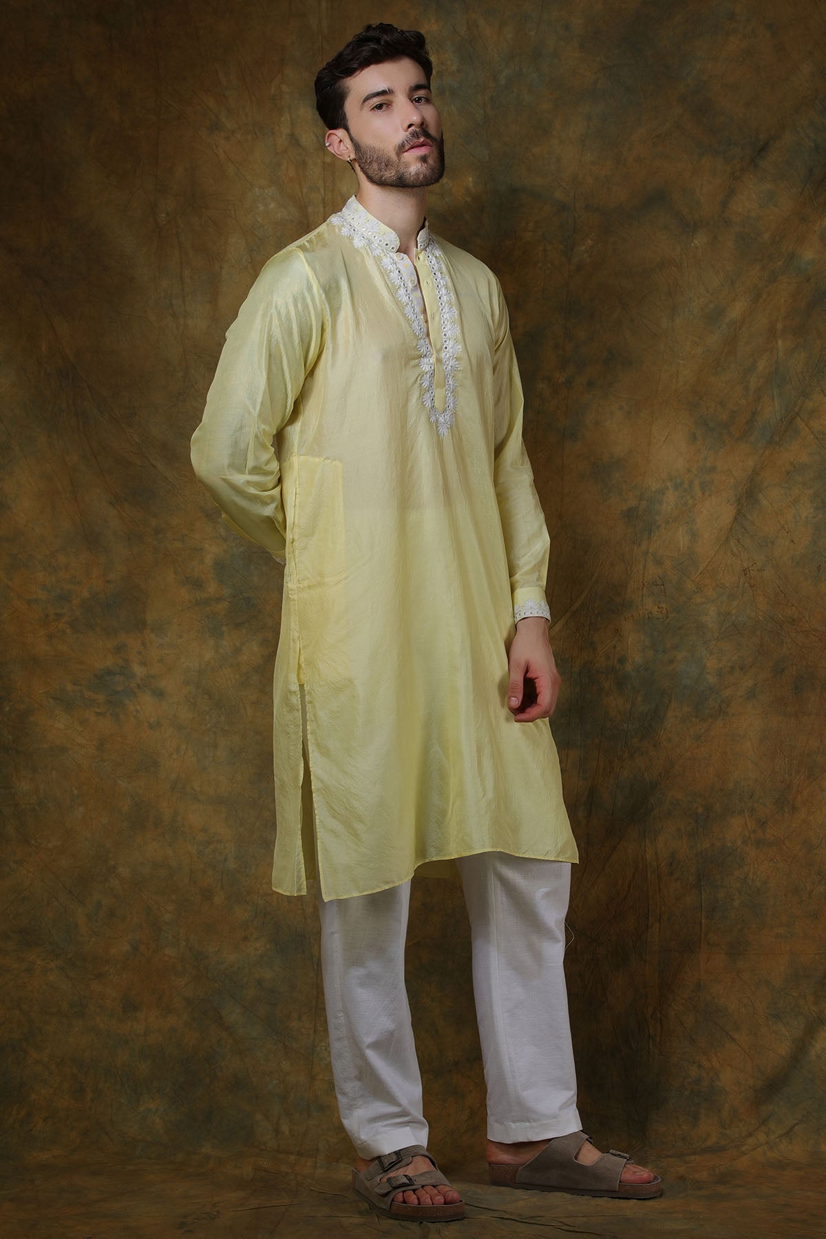 Yellow Silk Kurta