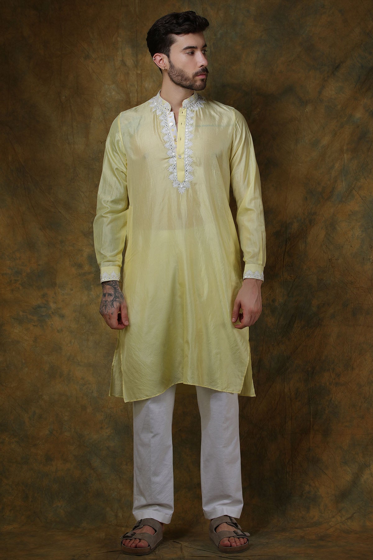 Yellow Silk Kurta