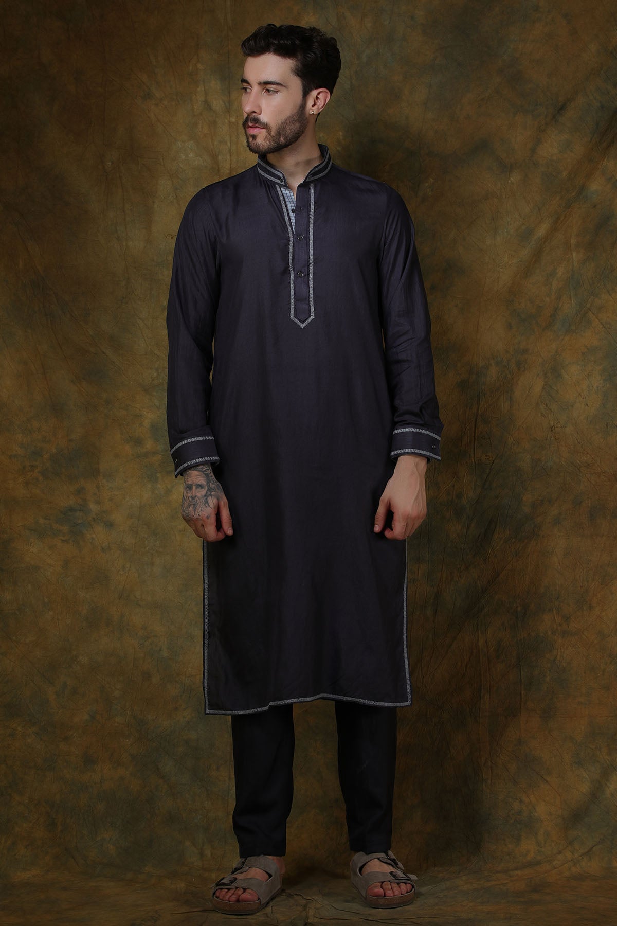 Charcoal Silk Kurta