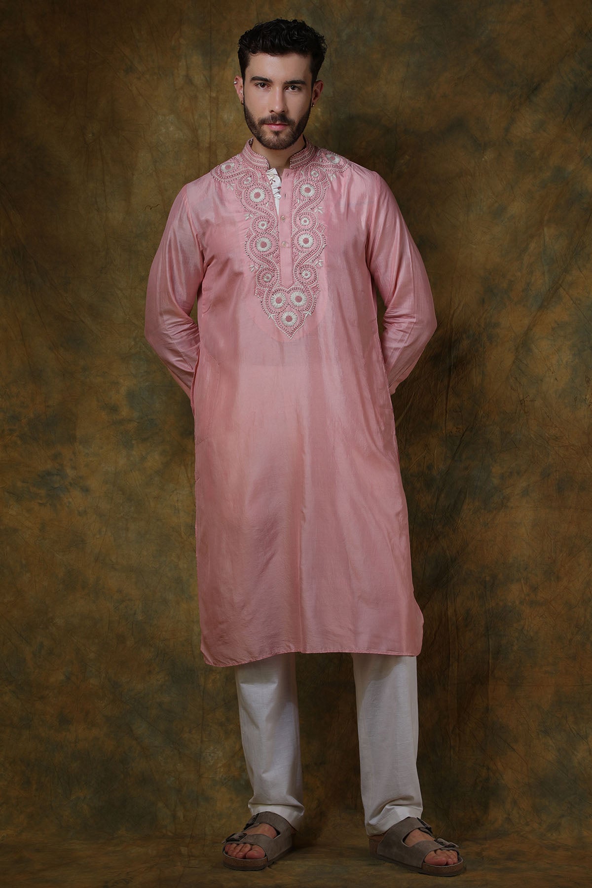 Pink Silk Kurta