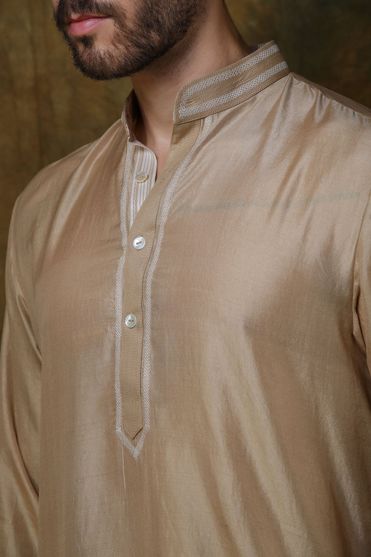 Beige Silk Kurta