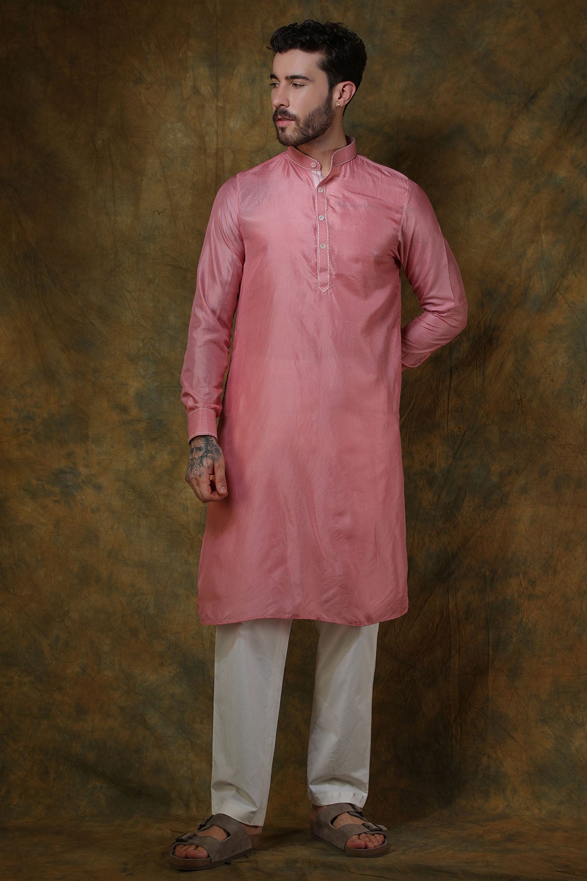 Pink Silk Kurta