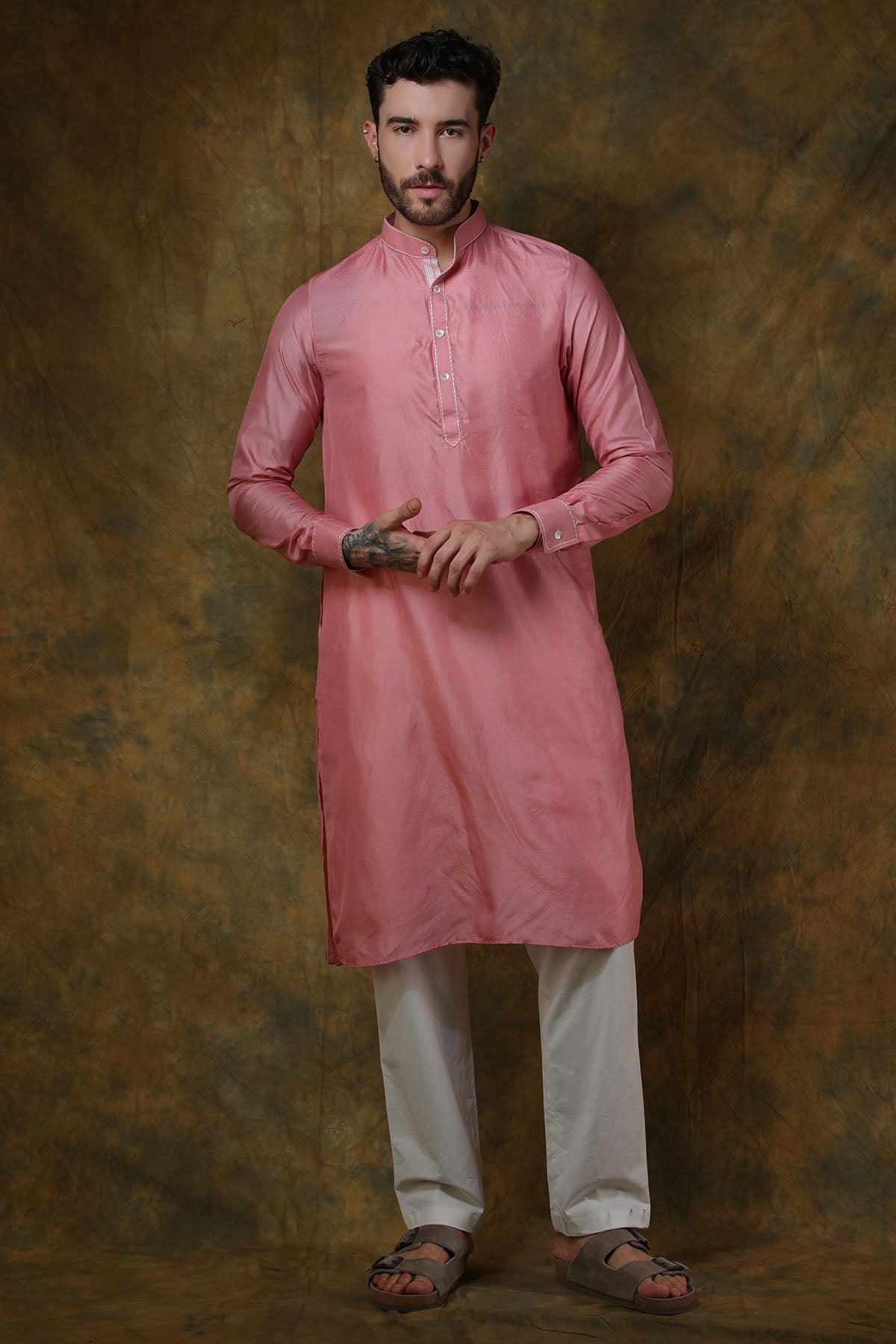 Pink Silk Kurta