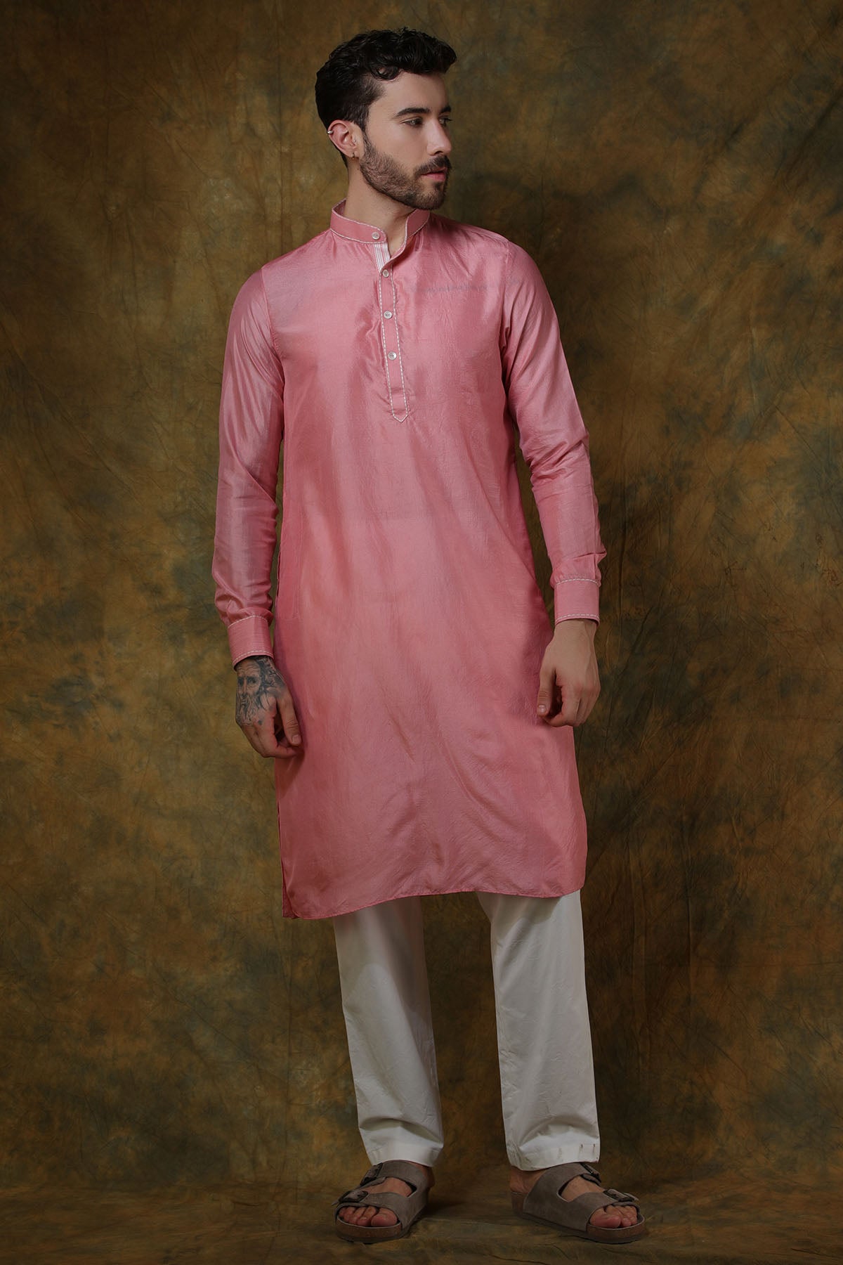 Pink Silk Kurta