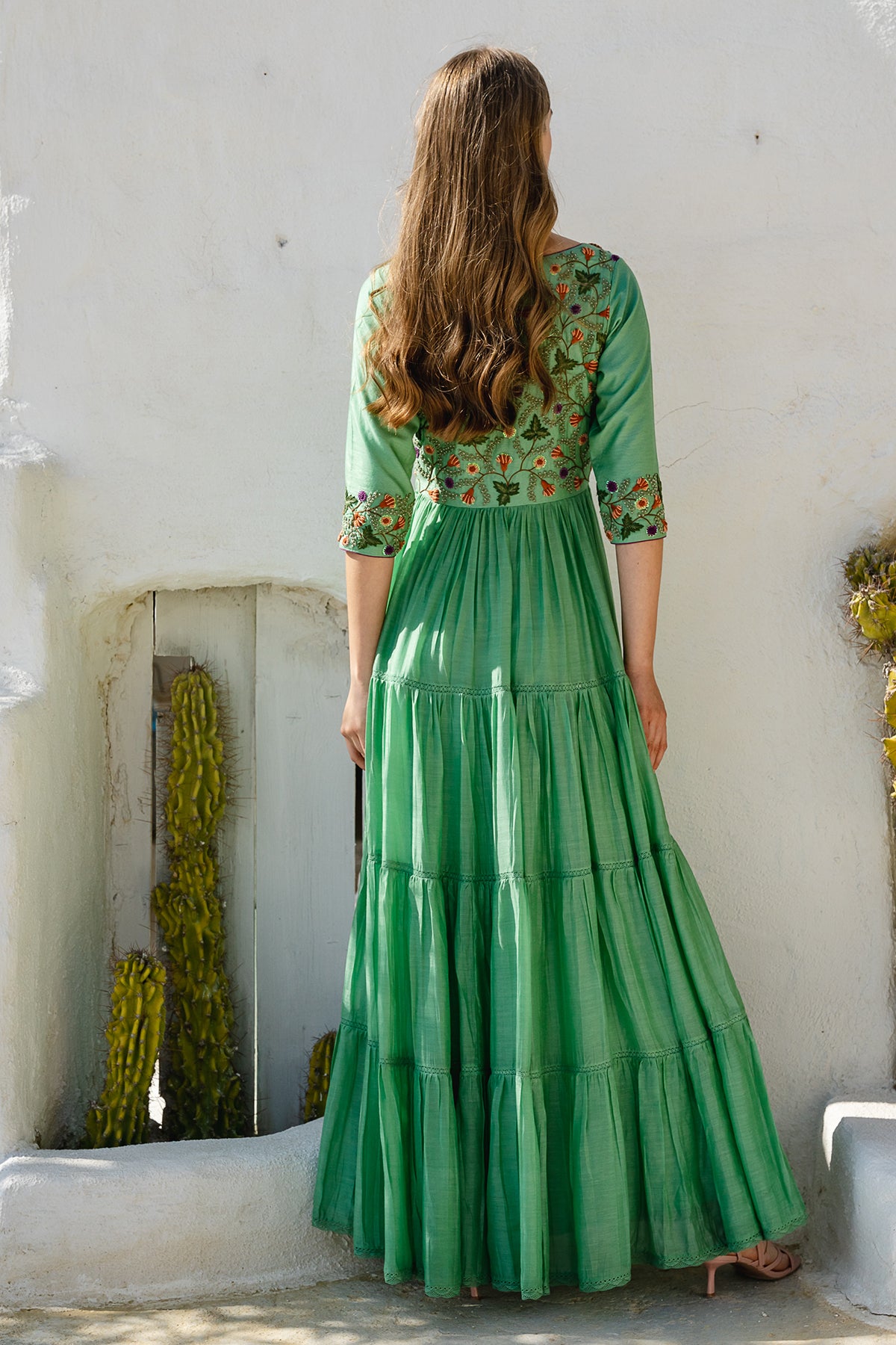 Green Floral Maxi