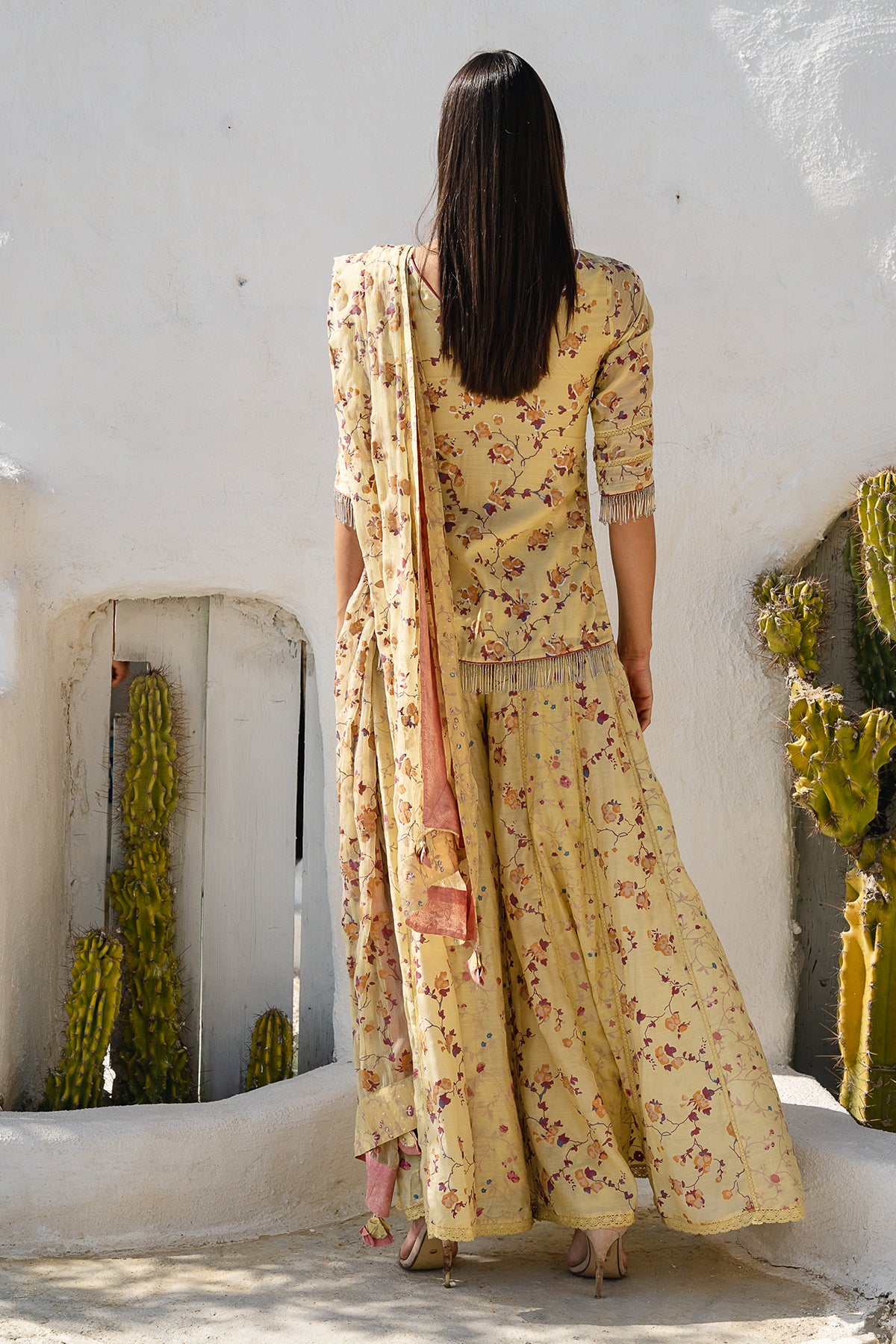 Yellow Printed Kurta Set
