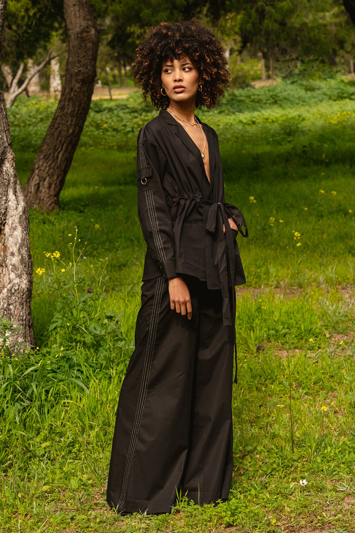 Murnal Thakur in our Black poplin shacket pant suit