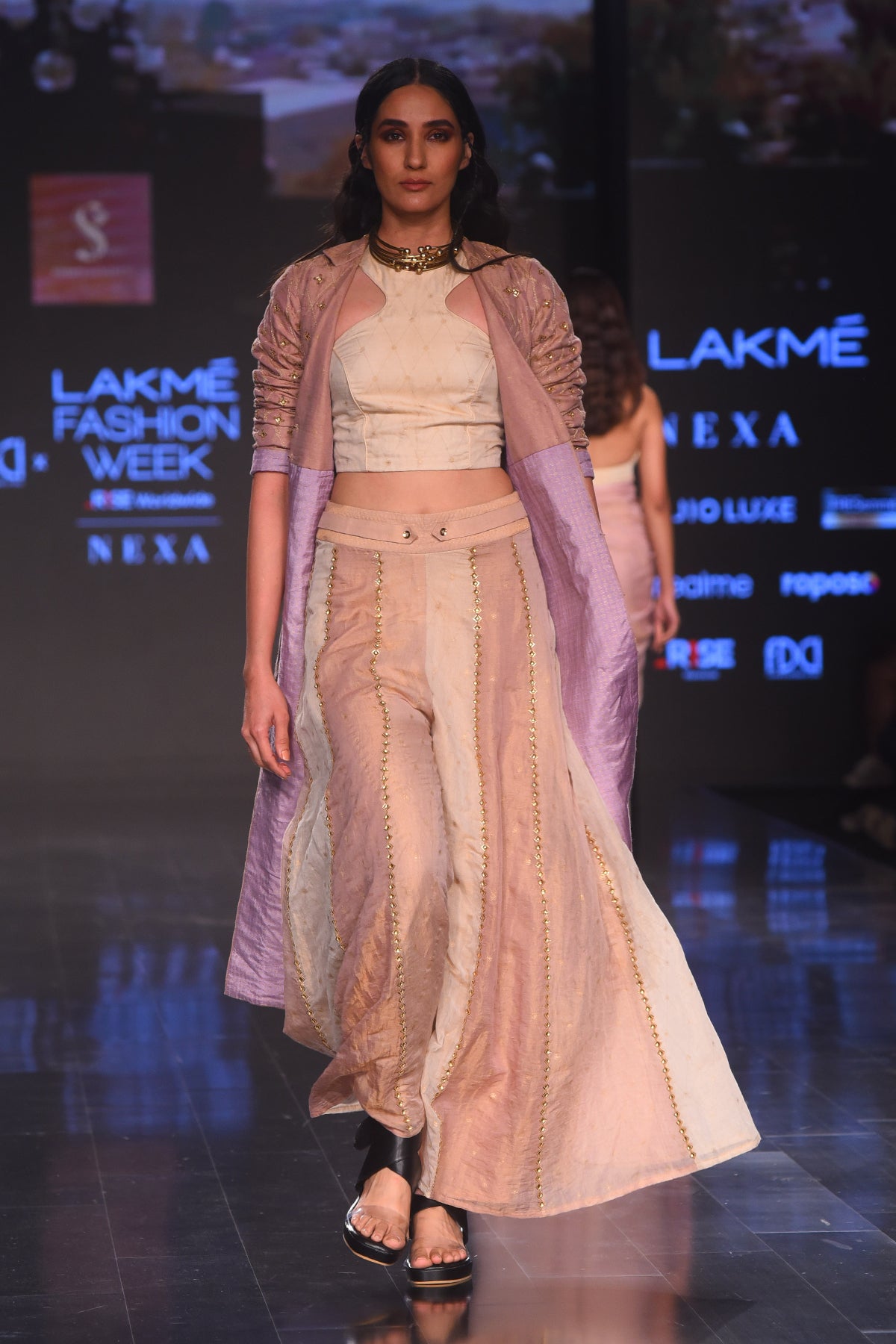 Danka Trench With Blouse Kalidar Palazzo and Embroidered Belt