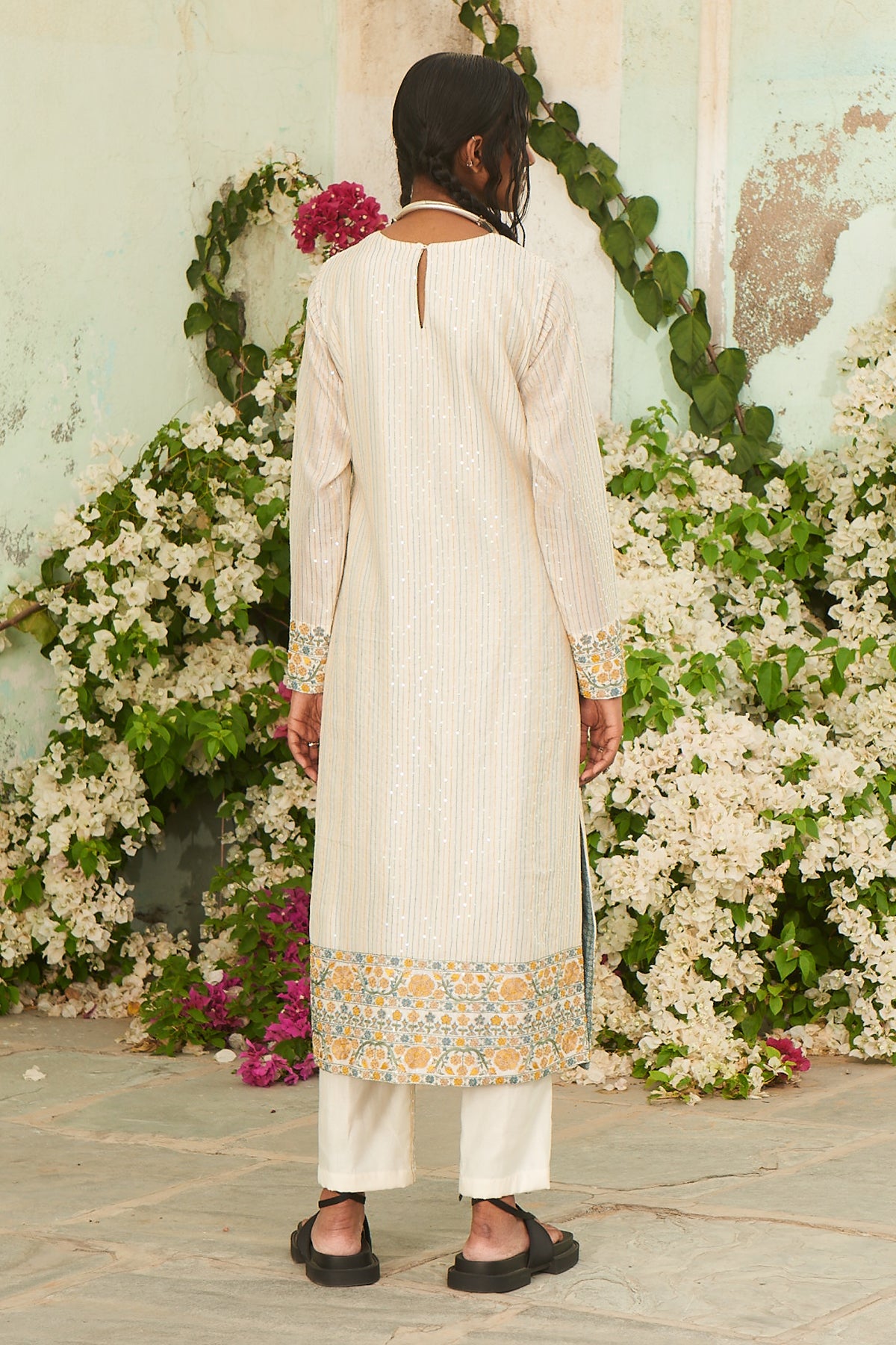 Ivory Ektari Embroidered Kurta with Pants