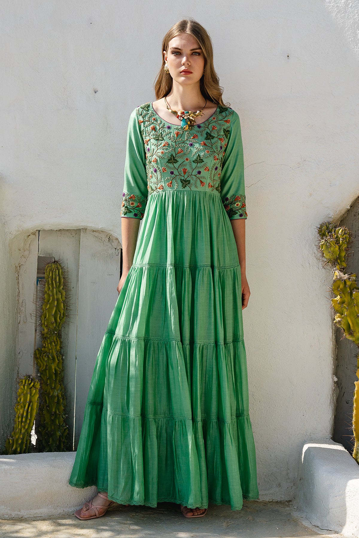 Green Floral Maxi