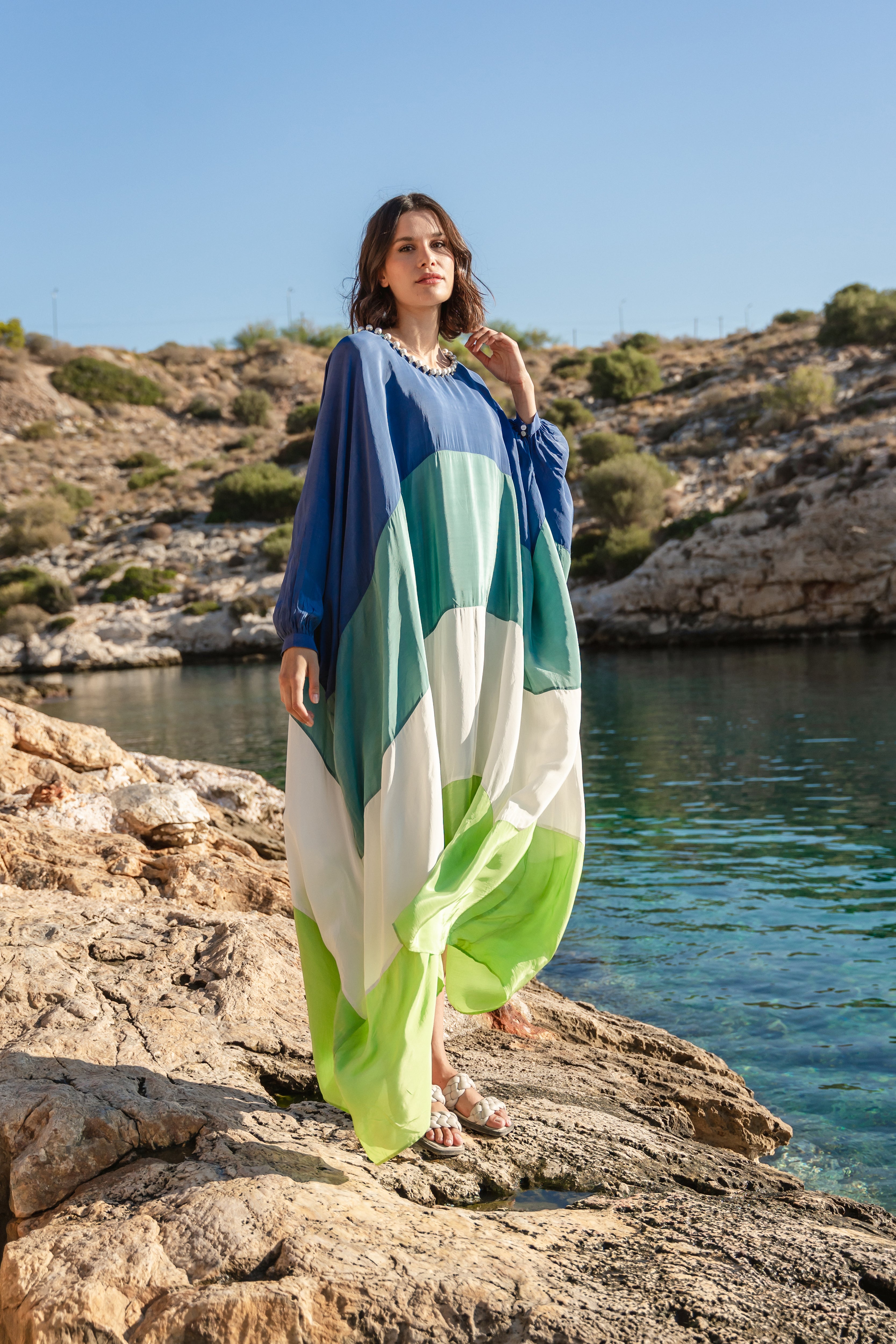 COLOUR BLOCKED KAFTAN