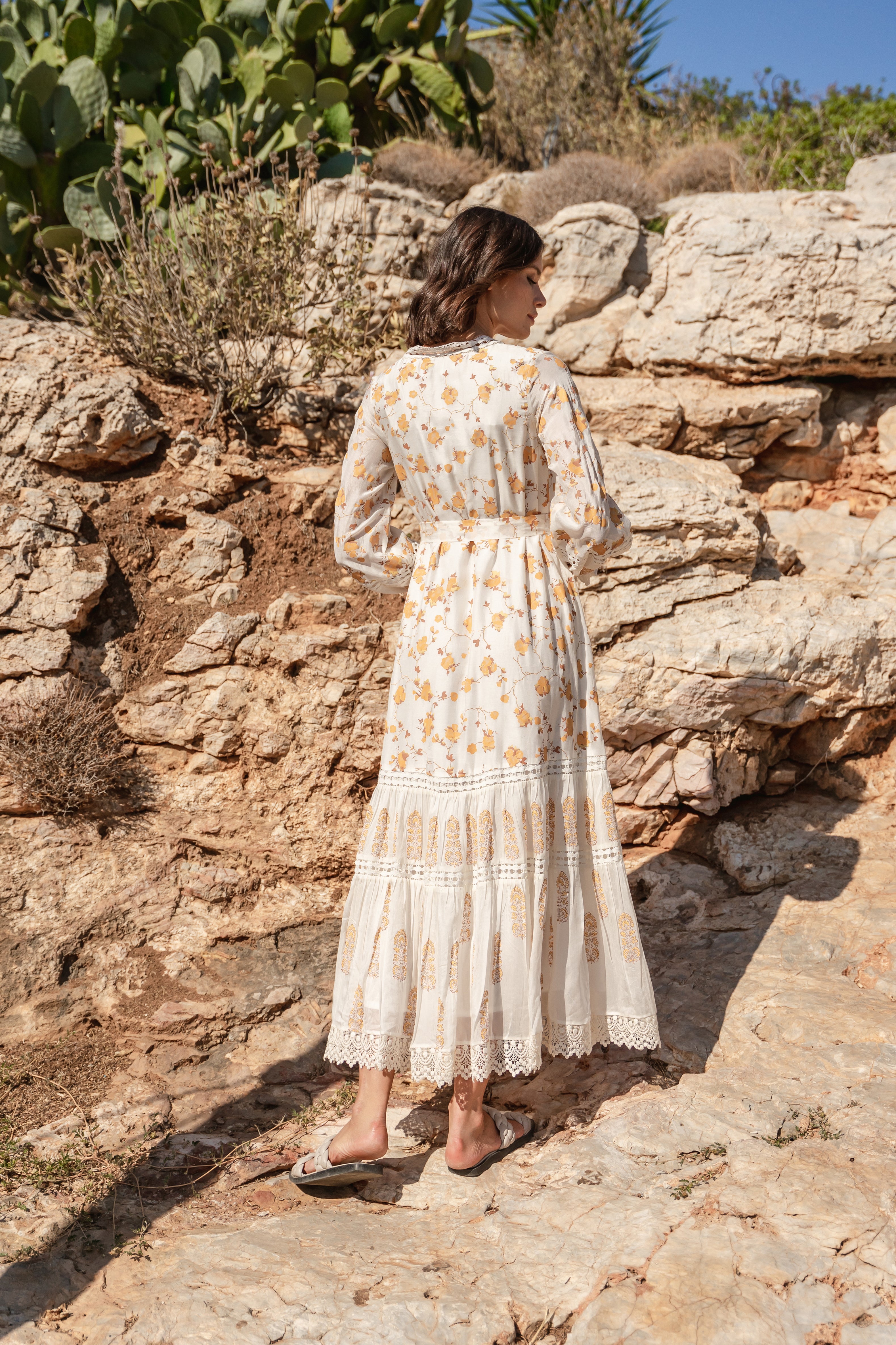 CRACKER PRINTED OVERLAPPING DRESS