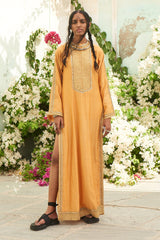 Honeycomb Yellow Danka Jalabia with Beige Pants | Rescue