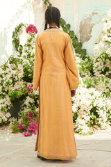 Honeycomb Yellow Danka Jalabia with Beige Pants | Rescue
