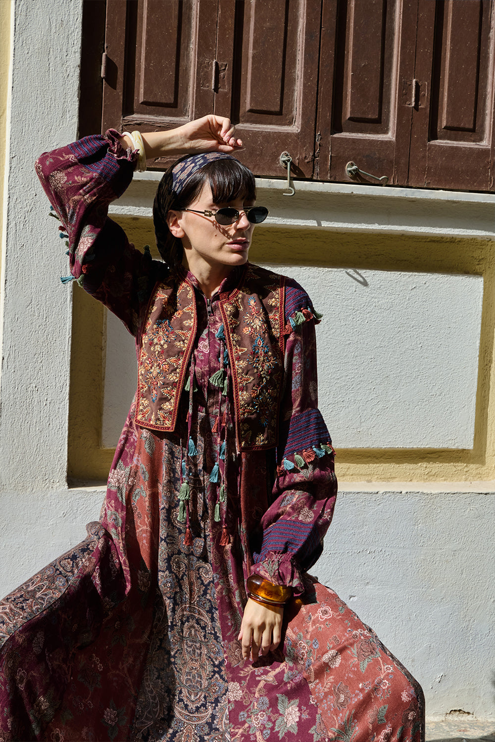 Multicolor Printed Kalidar Dress