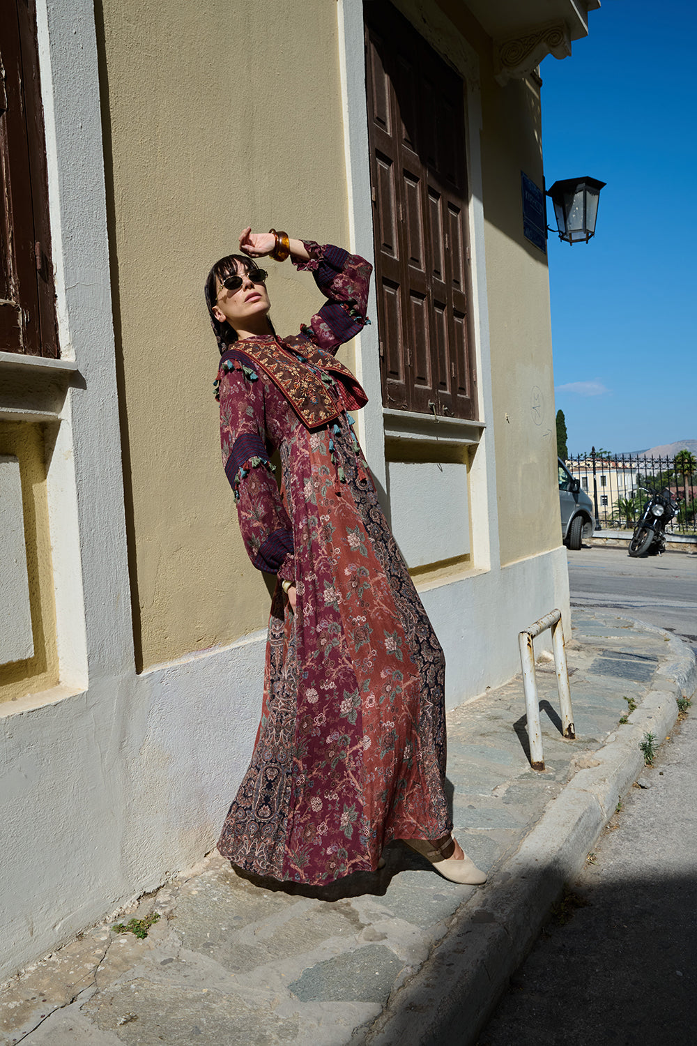 Multicolor Printed Kalidar Dress