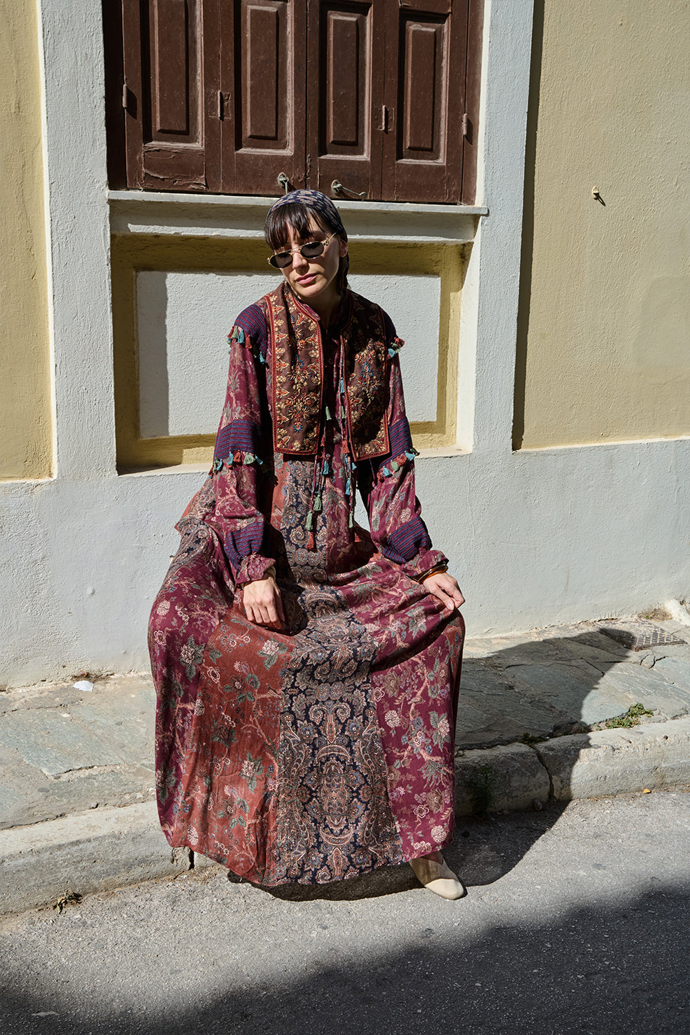 Multicolor Printed Kalidar Dress