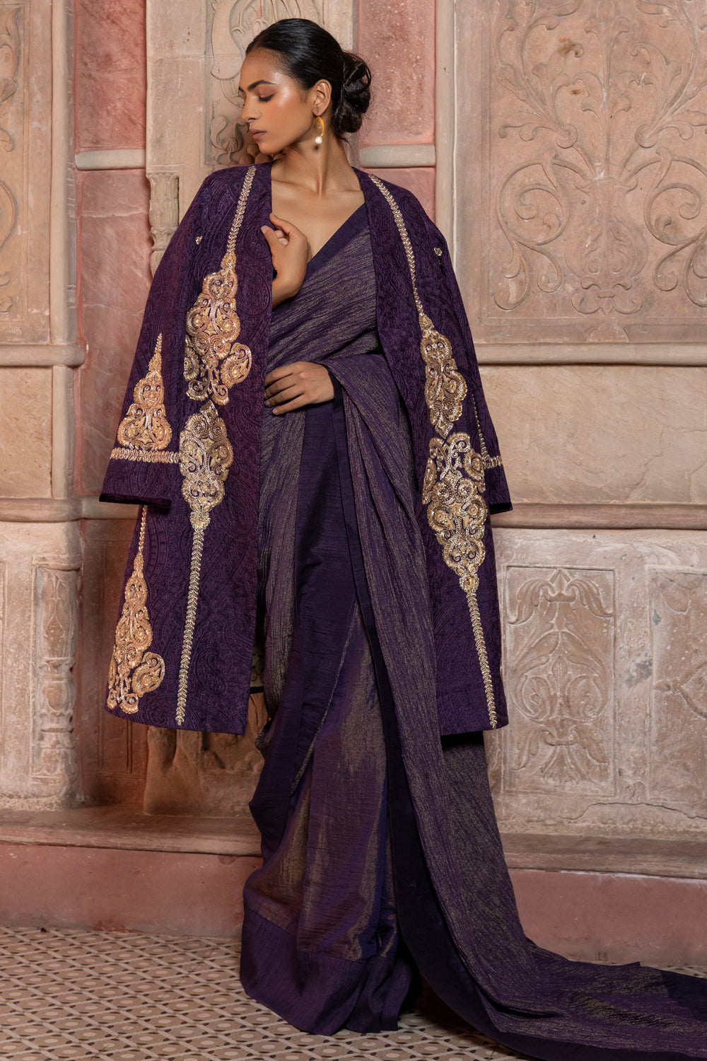Deep Purple Embroidered Jacket