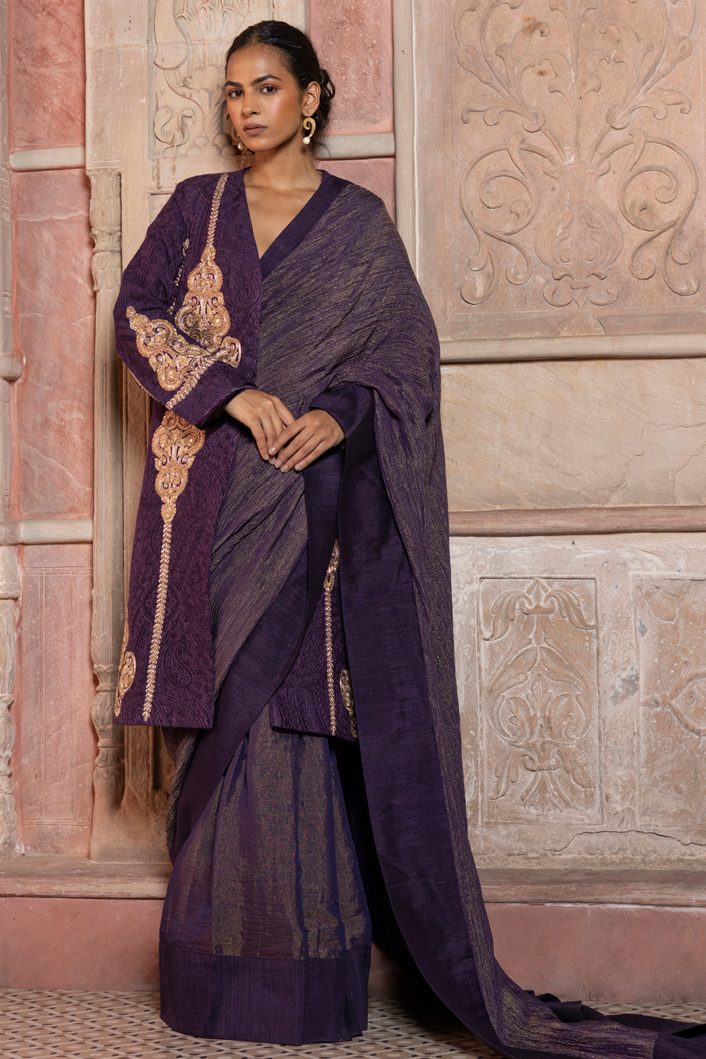 Deep Purple Embroidered Jacket