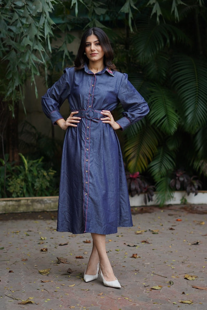 Blue Chambray Shirt dress