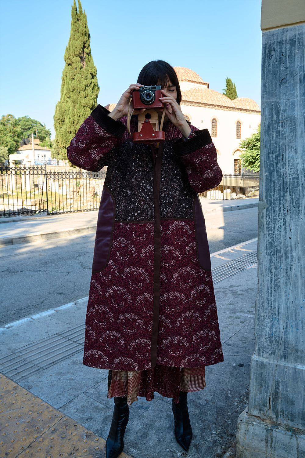 Cherry Printed Quilted Jacket