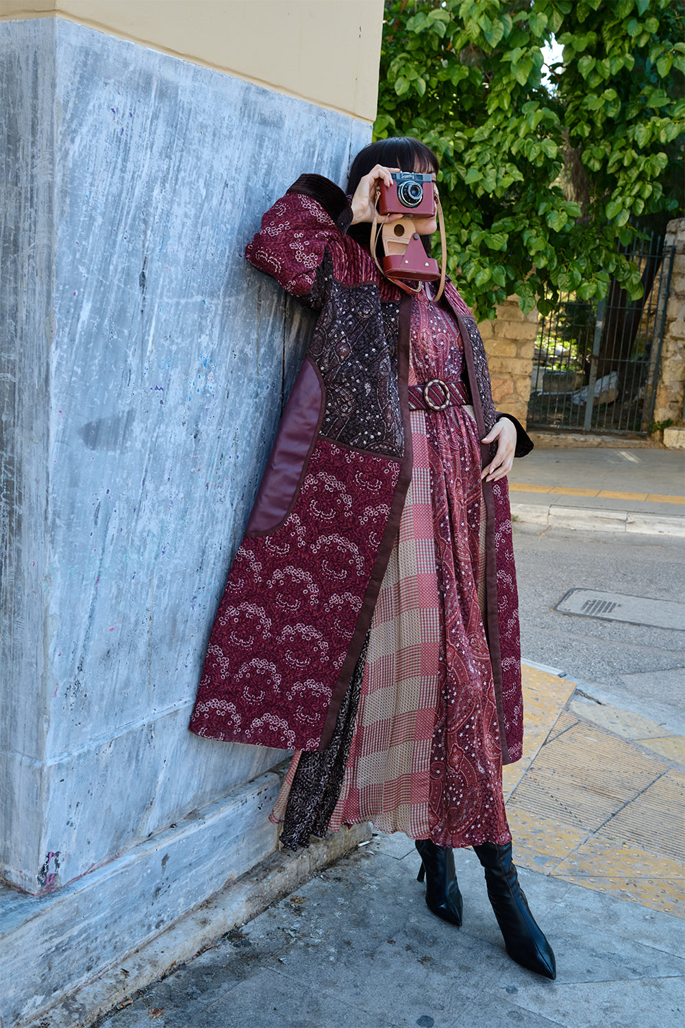Cherry Printed Quilted Jacket