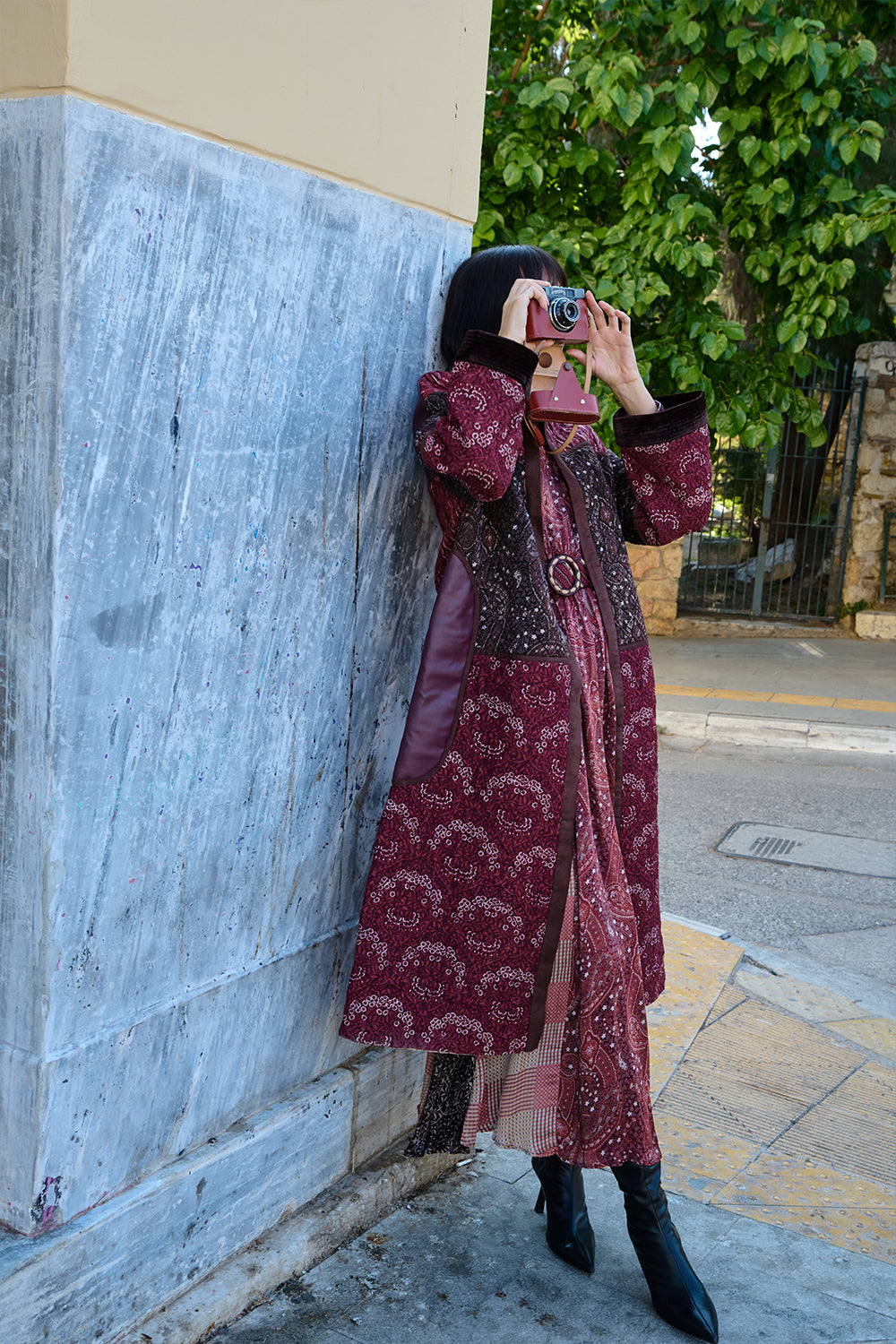 Cherry Printed Quilted Jacket