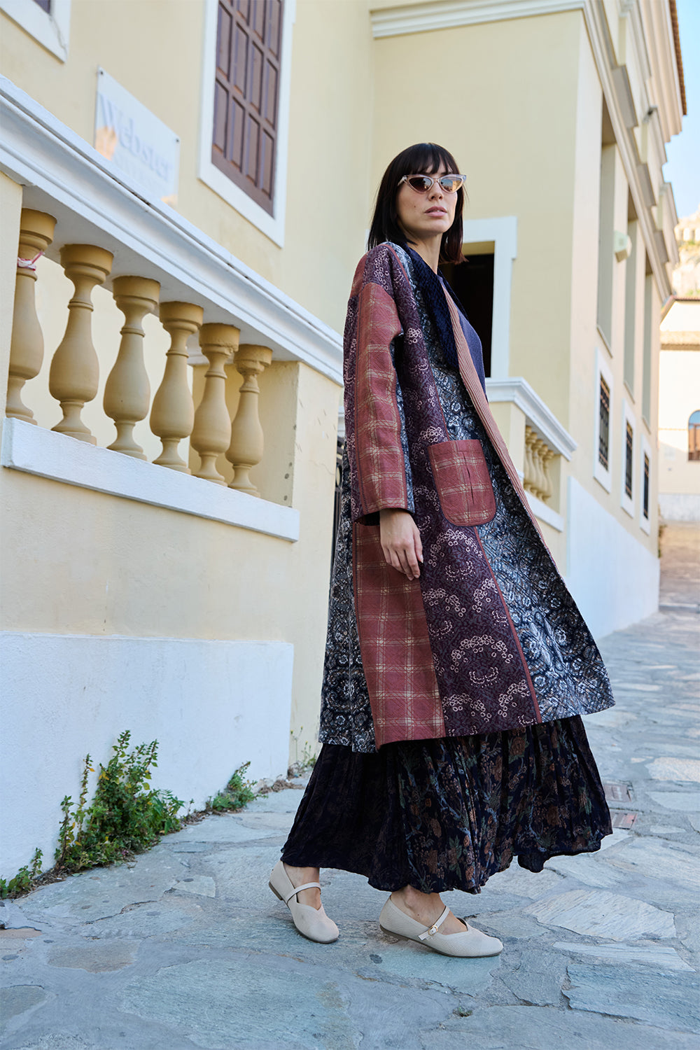 Multi-colour Printed Cross-Stitch Duster
