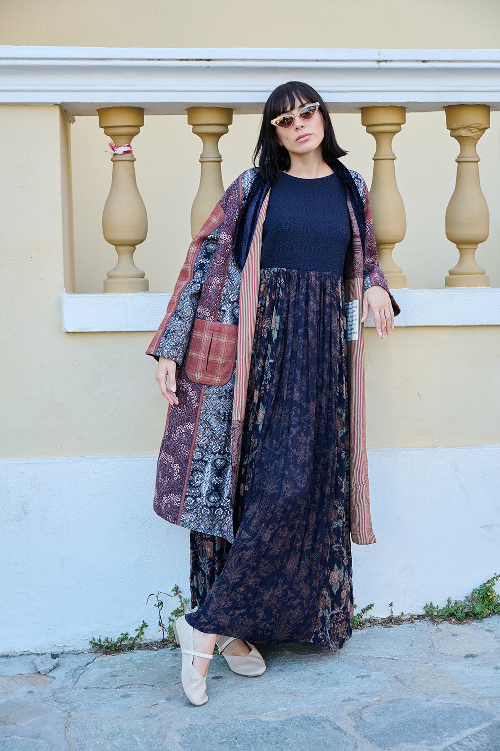 Multi-colour Printed Cross-Stitch Duster