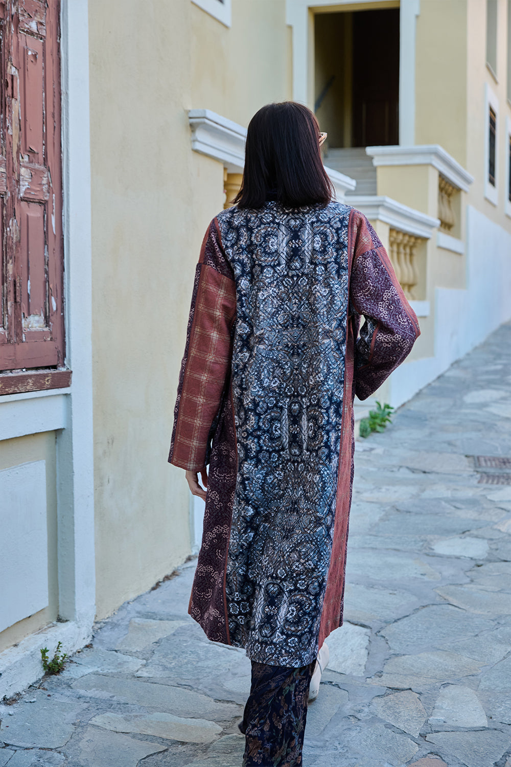 Multi-colour Printed Cross-Stitch Duster