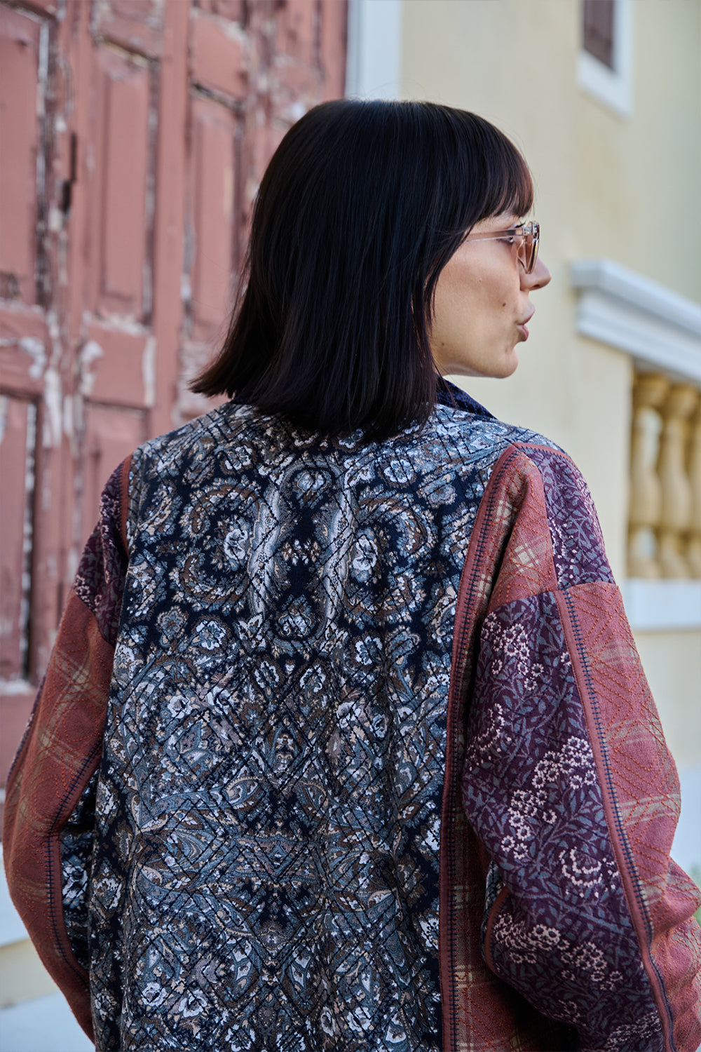 Multi-colour Printed Cross-Stitch Duster