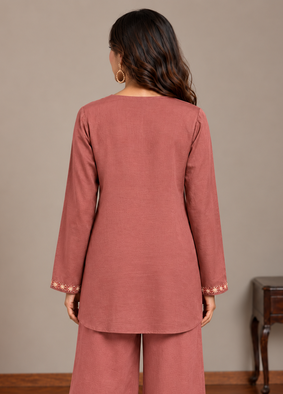 Nude Mirror Embroidered Top.