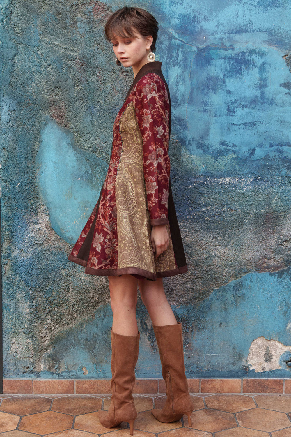 Multi color printed short dress