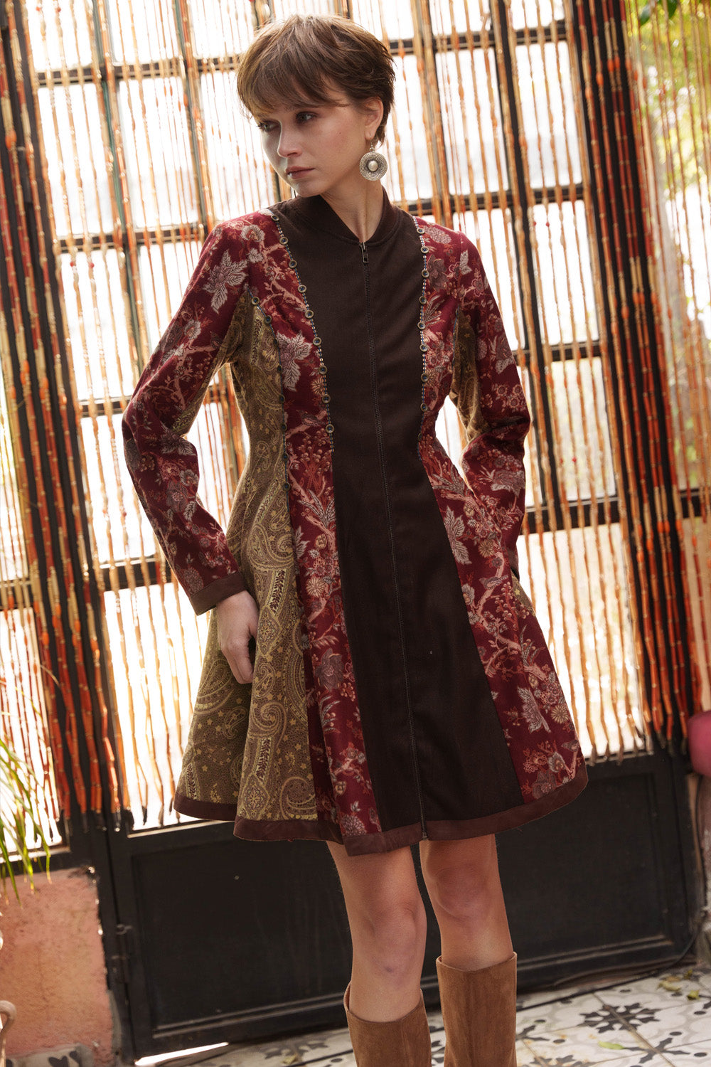 Multi color printed short dress