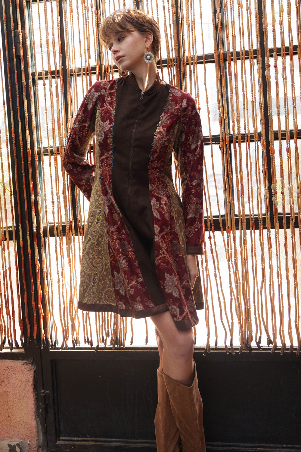 Multi color printed short dress