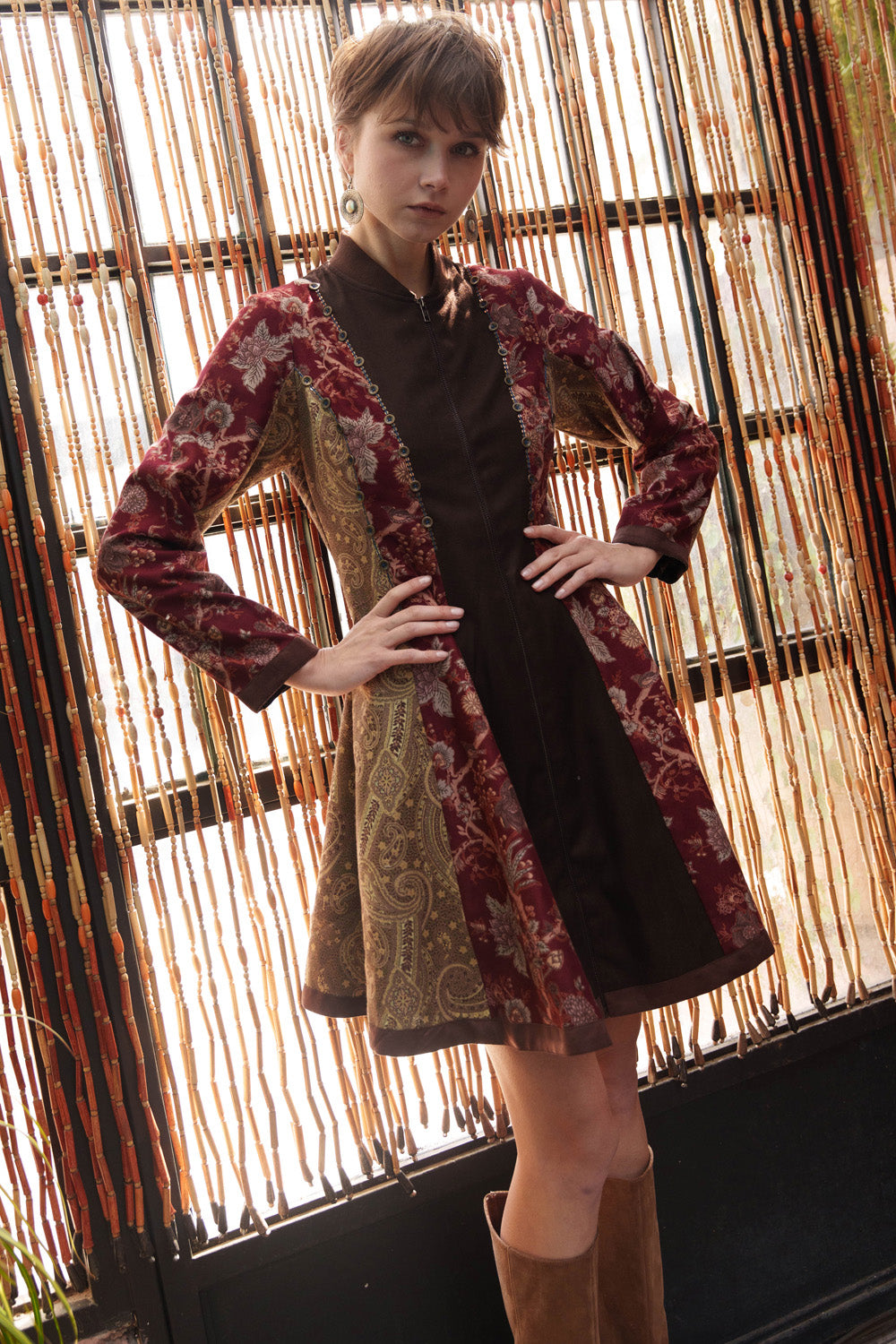 Multi color printed short dress