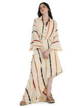 Bone tie and dye asymmetrical kimono dress