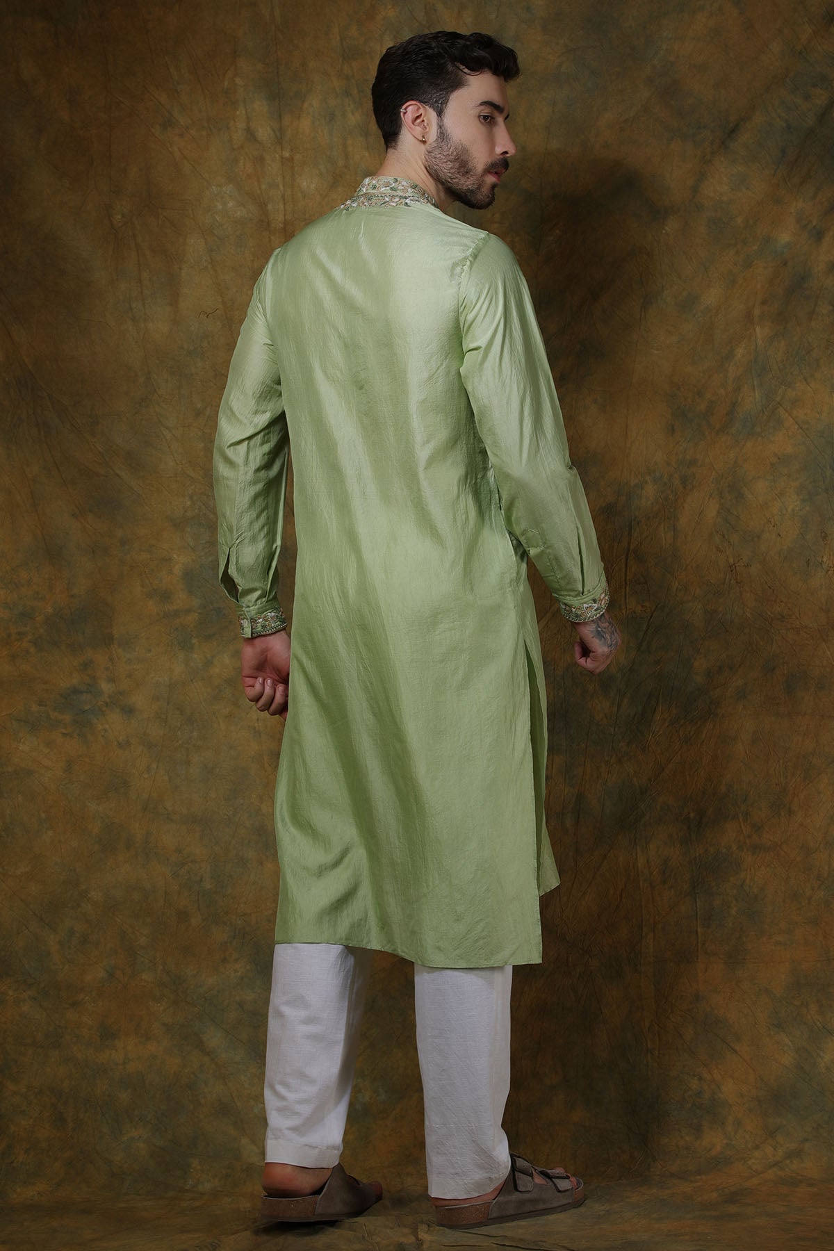 Mint Green Silk Kurta