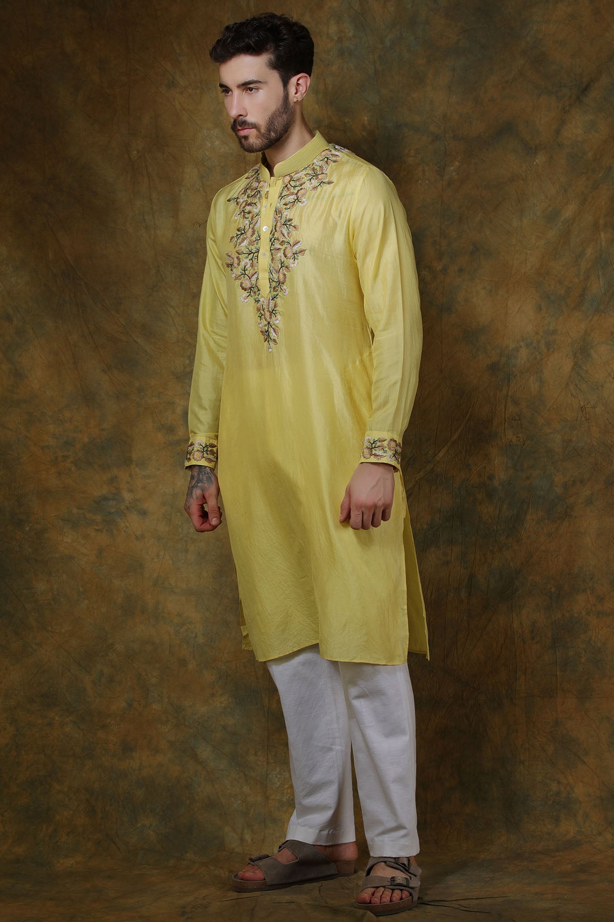 Yellow Silk Kurta