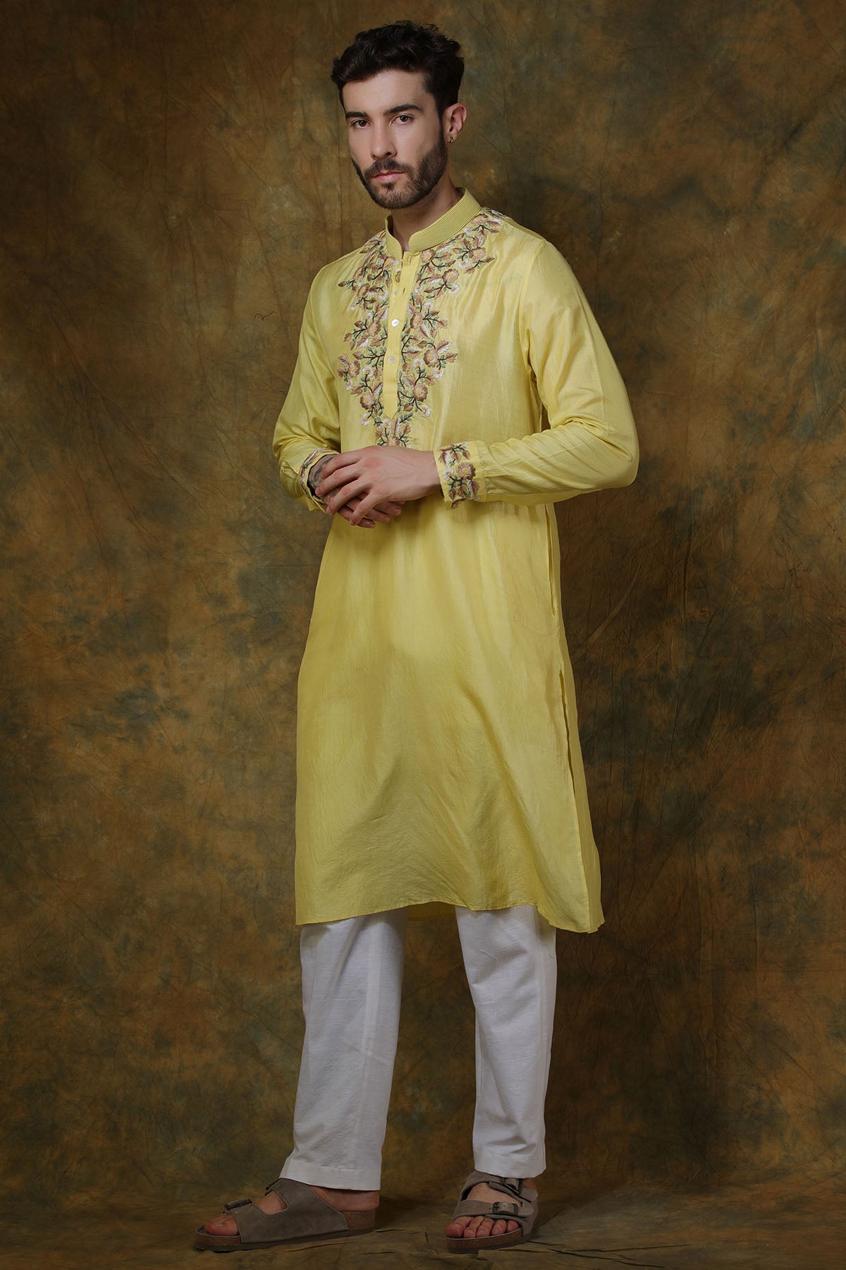 Yellow Silk Kurta