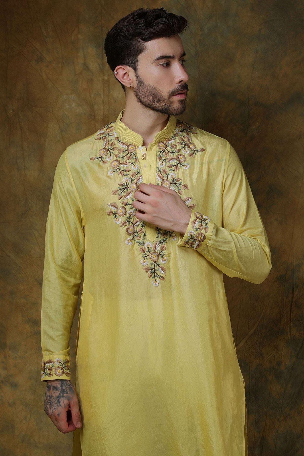 Yellow Silk Kurta