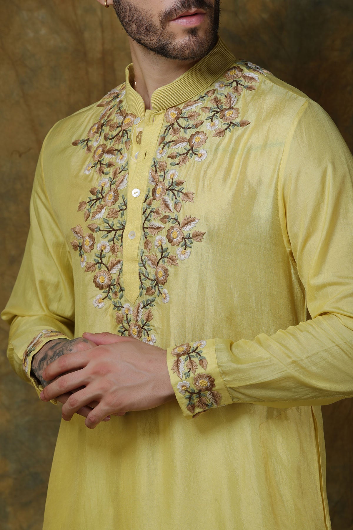 Yellow Silk Kurta